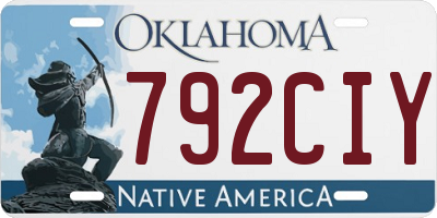 OK license plate 792CIY