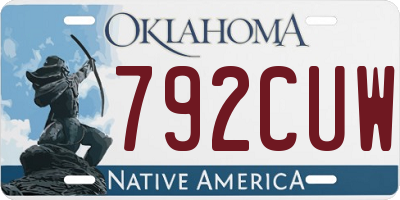 OK license plate 792CUW