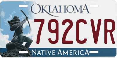 OK license plate 792CVR