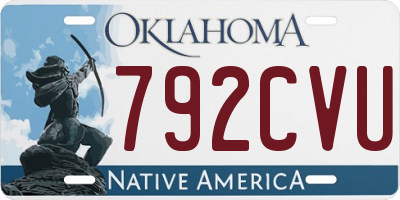 OK license plate 792CVU