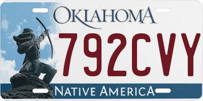 OK license plate 792CVY