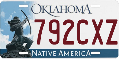 OK license plate 792CXZ