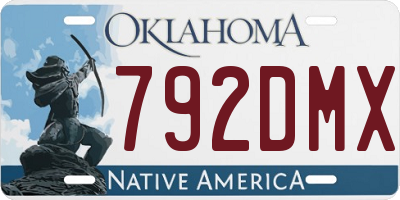 OK license plate 792DMX