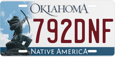 OK license plate 792DNF