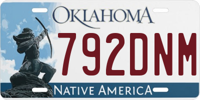 OK license plate 792DNM