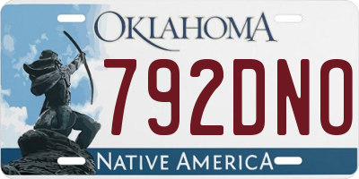 OK license plate 792DNO