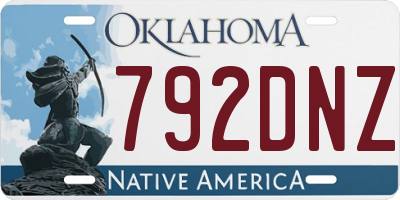 OK license plate 792DNZ