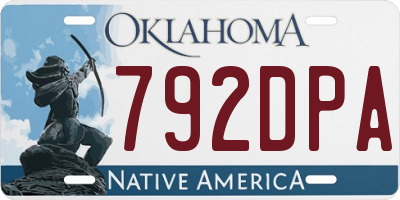 OK license plate 792DPA