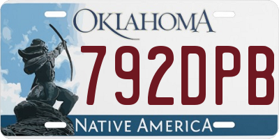 OK license plate 792DPB