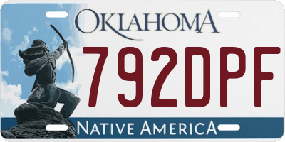 OK license plate 792DPF