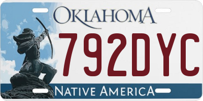 OK license plate 792DYC