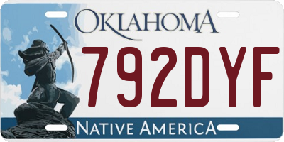 OK license plate 792DYF