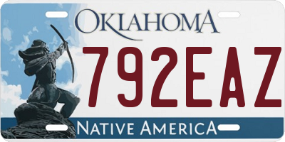 OK license plate 792EAZ