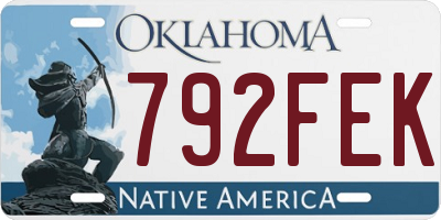 OK license plate 792FEK