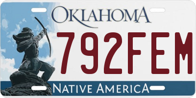 OK license plate 792FEM