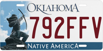 OK license plate 792FFV