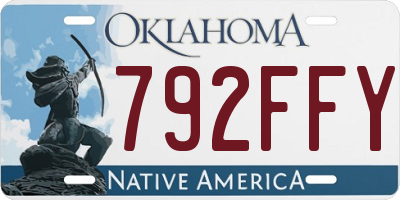 OK license plate 792FFY