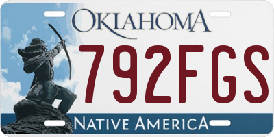 OK license plate 792FGS