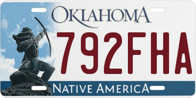 OK license plate 792FHA