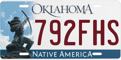 OK license plate 792FHS