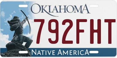 OK license plate 792FHT