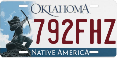 OK license plate 792FHZ