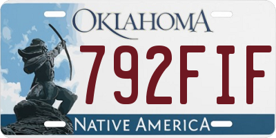 OK license plate 792FIF