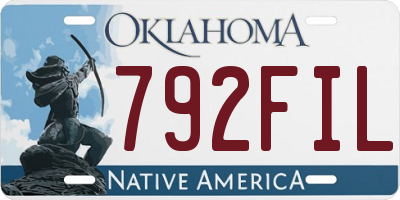 OK license plate 792FIL