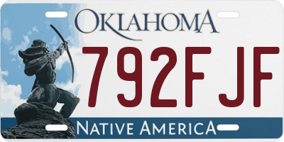 OK license plate 792FJF