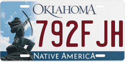 OK license plate 792FJH