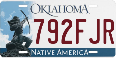 OK license plate 792FJR