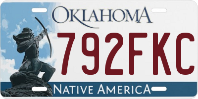 OK license plate 792FKC