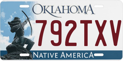 OK license plate 792TXV