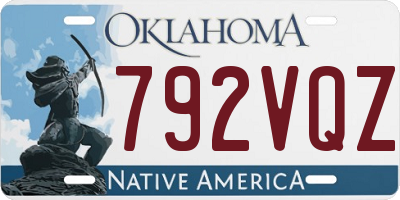 OK license plate 792VQZ