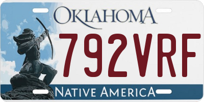 OK license plate 792VRF