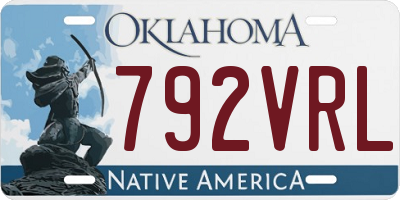 OK license plate 792VRL