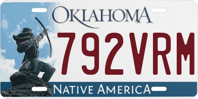 OK license plate 792VRM