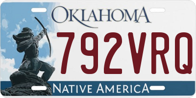 OK license plate 792VRQ