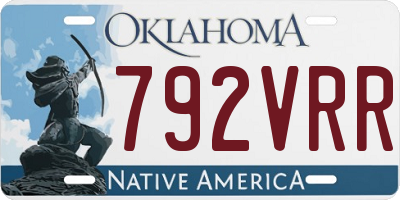 OK license plate 792VRR
