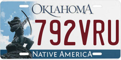 OK license plate 792VRU