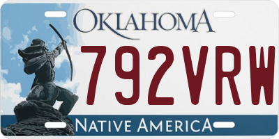 OK license plate 792VRW