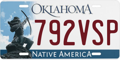 OK license plate 792VSP