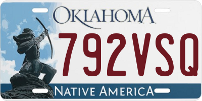 OK license plate 792VSQ
