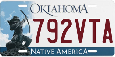 OK license plate 792VTA
