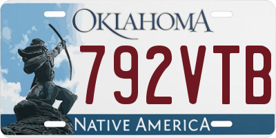 OK license plate 792VTB