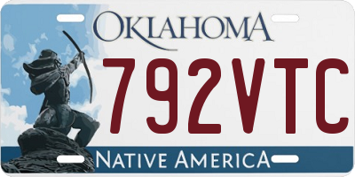 OK license plate 792VTC