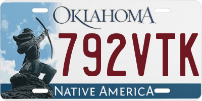 OK license plate 792VTK