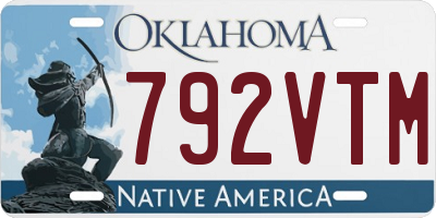 OK license plate 792VTM