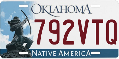 OK license plate 792VTQ