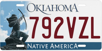 OK license plate 792VZL